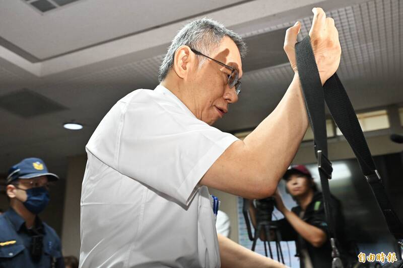 台北地方法院今续审民众党前主席柯文哲涉政治献金案。(记陈逸宽摄) 台北地方法院今续审民众党前主席柯文哲涉政治献金案。(记陈逸宽摄)