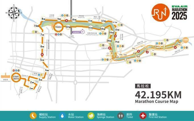 「2025长荣航空马拉松」42KM路线图（记者刘庆侯翻摄）注：警提供
