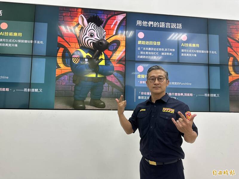 屏东县政府警察局交通警察队23日发表「从容也很real」交通安全宣导歌曲，队长谢志鸿强调，将让这首歌成为真正「走进校园、进入生活」的行动作品。（记者罗欣贞摄）
