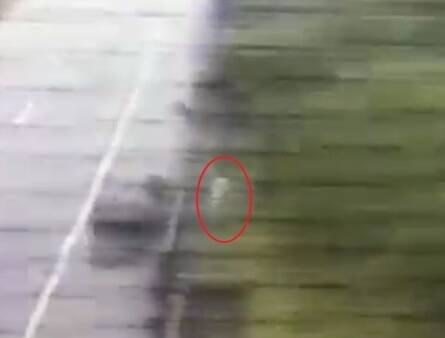 监视器拍下杨男移动速度飞快，走进边坡下方。（记者吴升儒翻摄）