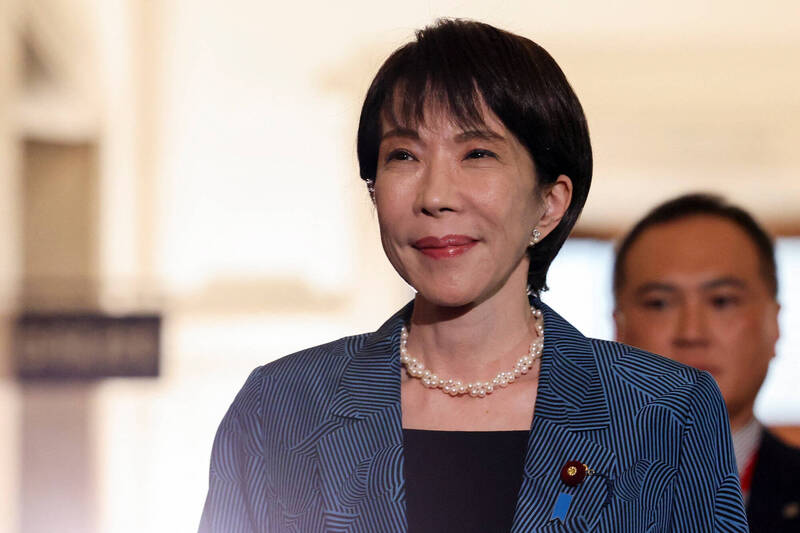 华邮社论指川普恐以台湾换取贸易突破,日相高市早苗面临考验。(路透) 华邮社论指川普恐以台湾换取贸易突破,日相高市早苗面临考验。(路透)