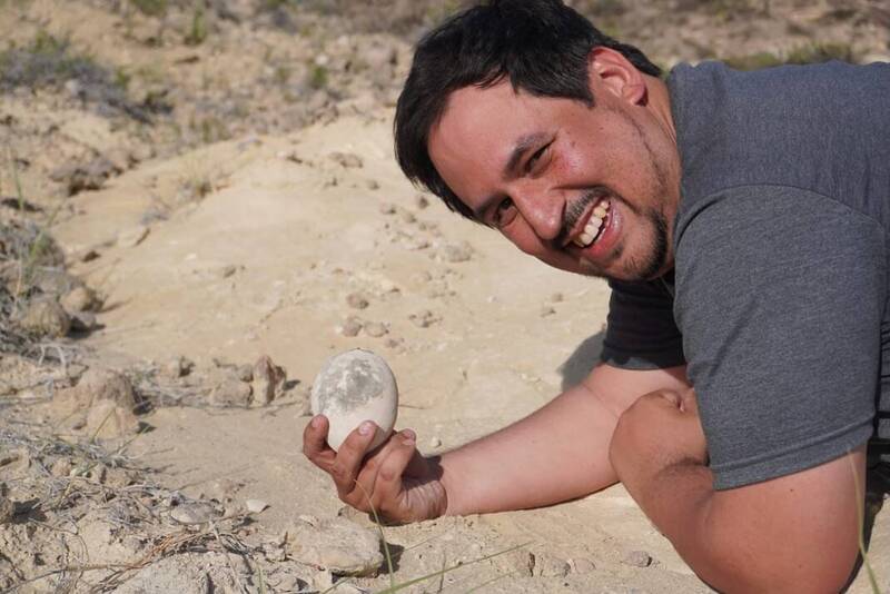 阿根廷一支古生物学家研究团,近日在内格罗河省(Río Negro)意外挖出一颗距今约7000万年的恐龙蛋化石。(图撷取自@fundacionazara、@paleocueva.lacev IG)
 阿根廷一支古生物学家研究团,近日在内格罗河省(Río Negro)意外挖出一颗距今约7000万年的恐龙蛋化石。(图撷取自@fundacionazara、@paleocueva.lacev IG)