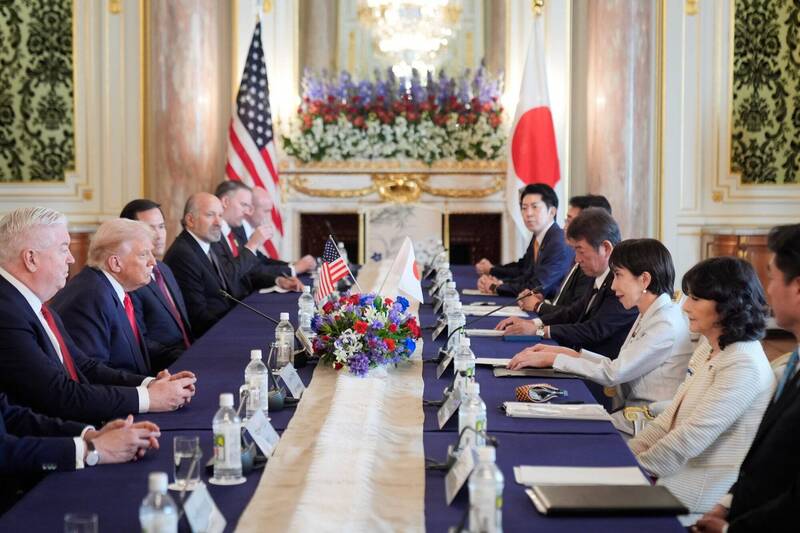 高市早苗今天与川普进行上任后首次面对面会谈。（美联社）