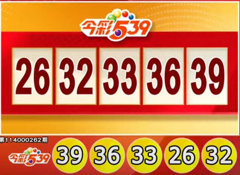 今彩539、39樂合彩開獎號碼。（擷取自三立iNEWS《全民i彩券》）