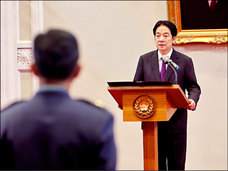 堅定「反對推進統一」 賴：投資國防就是投資和平