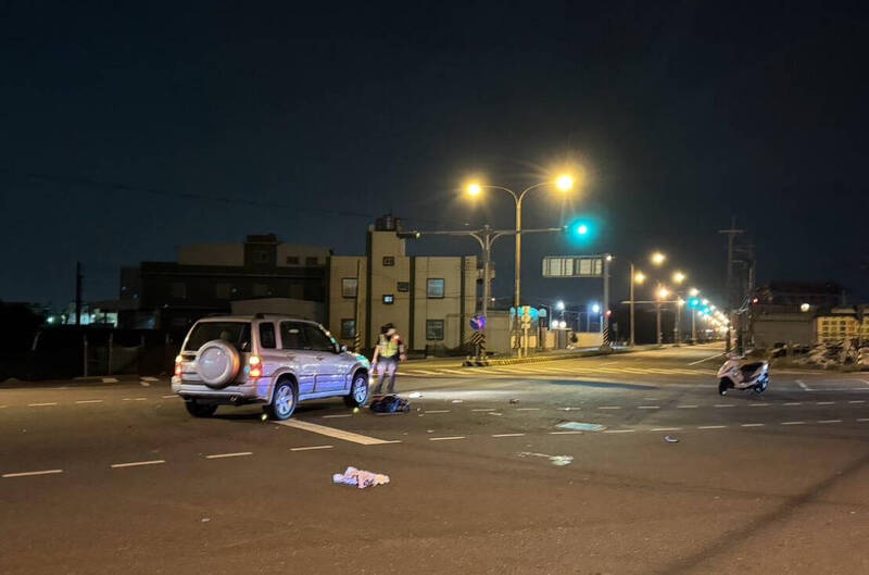 该案车祸发生现场，图中休旅车为萧男所开。（民众提供）