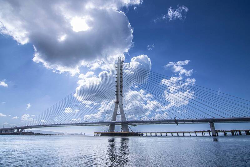 淡江大橋橋塔超難蓋!BIM+3D雷射掃描 還要克服淡水河口強風