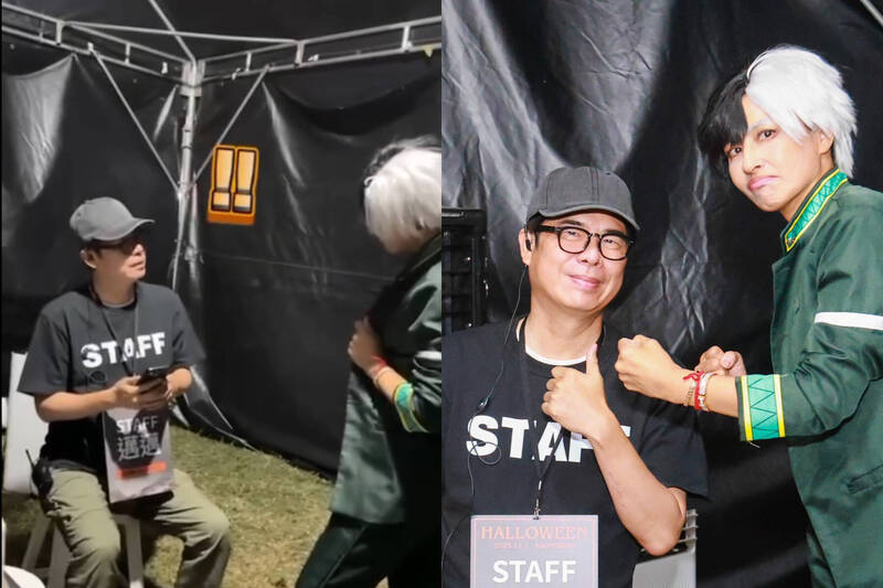 邱議瑩萬聖節扮裝突襲 陳其邁驚呼「阿娘喂」全場笑翻