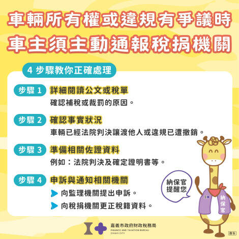 嘉义市财税局设有纳保官，民众可申请利用解决税捐问题。（嘉义市财税局提供）