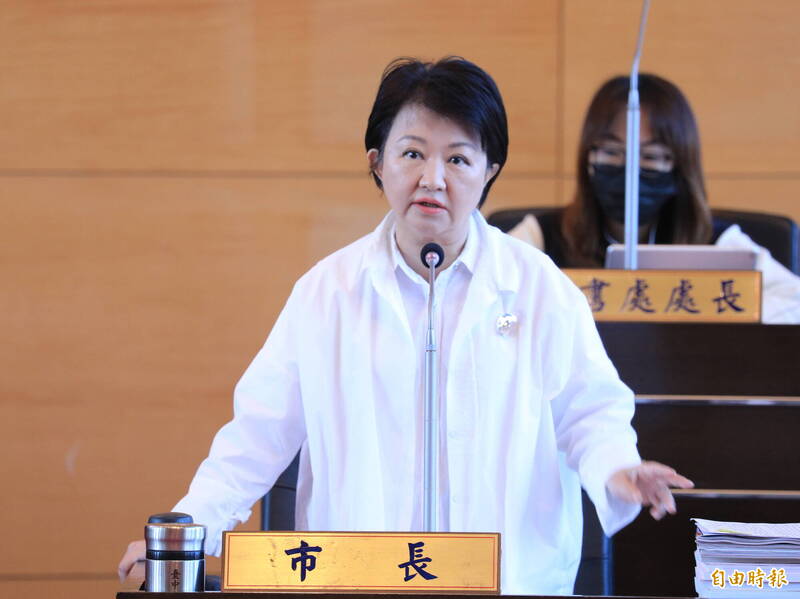 台中市府向議會提出非洲豬瘟專案報告。圖為台中市長盧秀燕。（資料照）