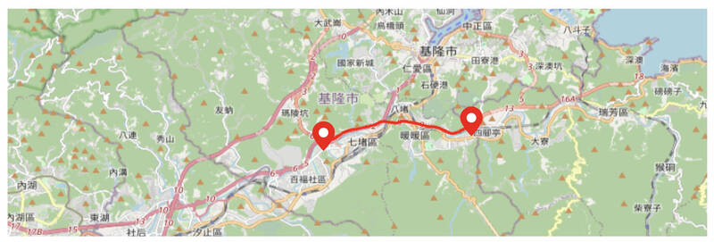 台62線西行七堵、瑞芳路段 11/17~21晚間10點至早上5點施工管制