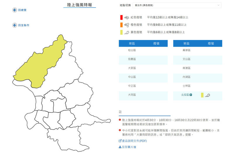 持續到週四！北投強風特報 可能出現8級以上陣風
