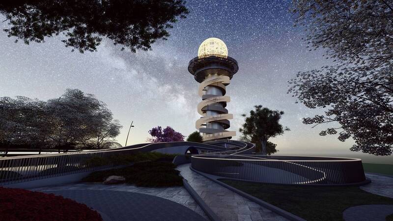 南投名間鄉松嶺之星觀景塔示意圖。（南投縣政府提供）