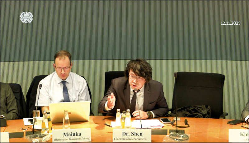 無懼中國抓捕 出席德國會聽證會 沈伯洋：台灣面對中國威脅 不應恐懼