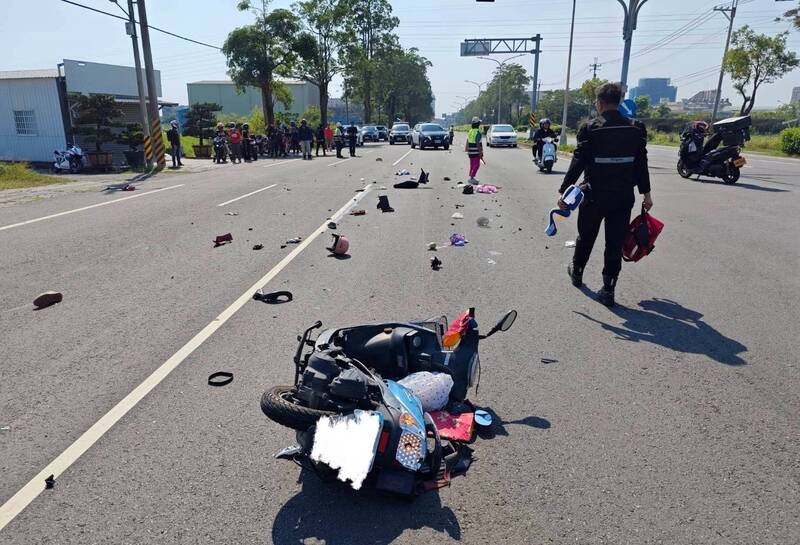 台1線台南善化段2機車事故 1人搶救不治1重傷