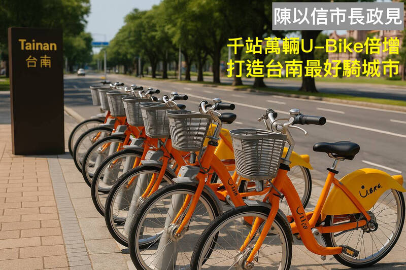 推「千站萬輛U-Bike倍增」陳以信政見:打造台南最好騎綠城