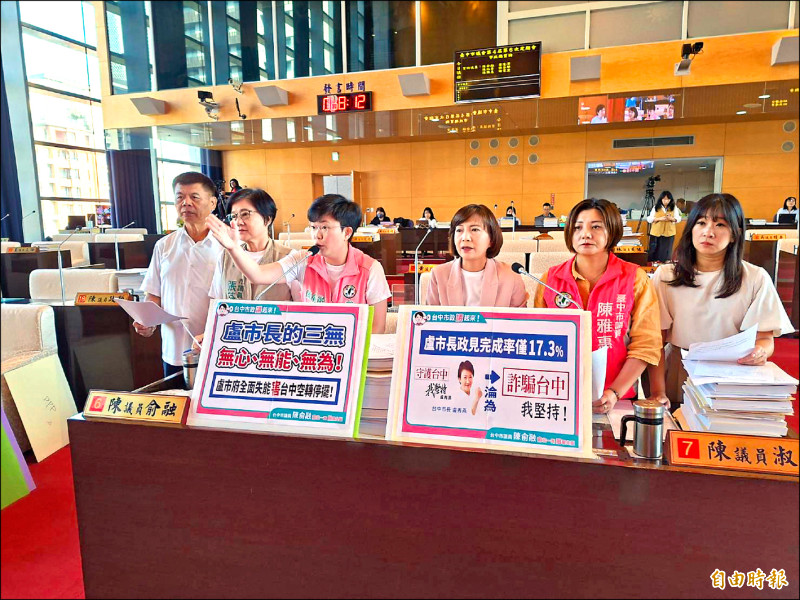 幸福政見僅完成17% 議員批盧秀燕「三無」市長