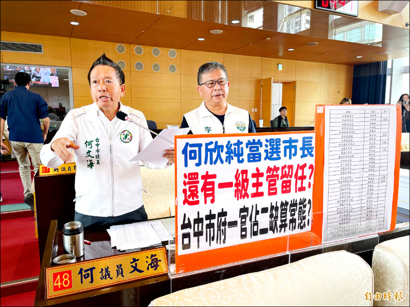 5局處「一官佔兩缺」 中市府挨批頻出包