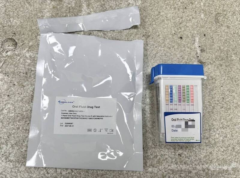 永康警方以唾液快篩，查獲男子涉嫌毒駕，依法偵辦。（民眾提供）