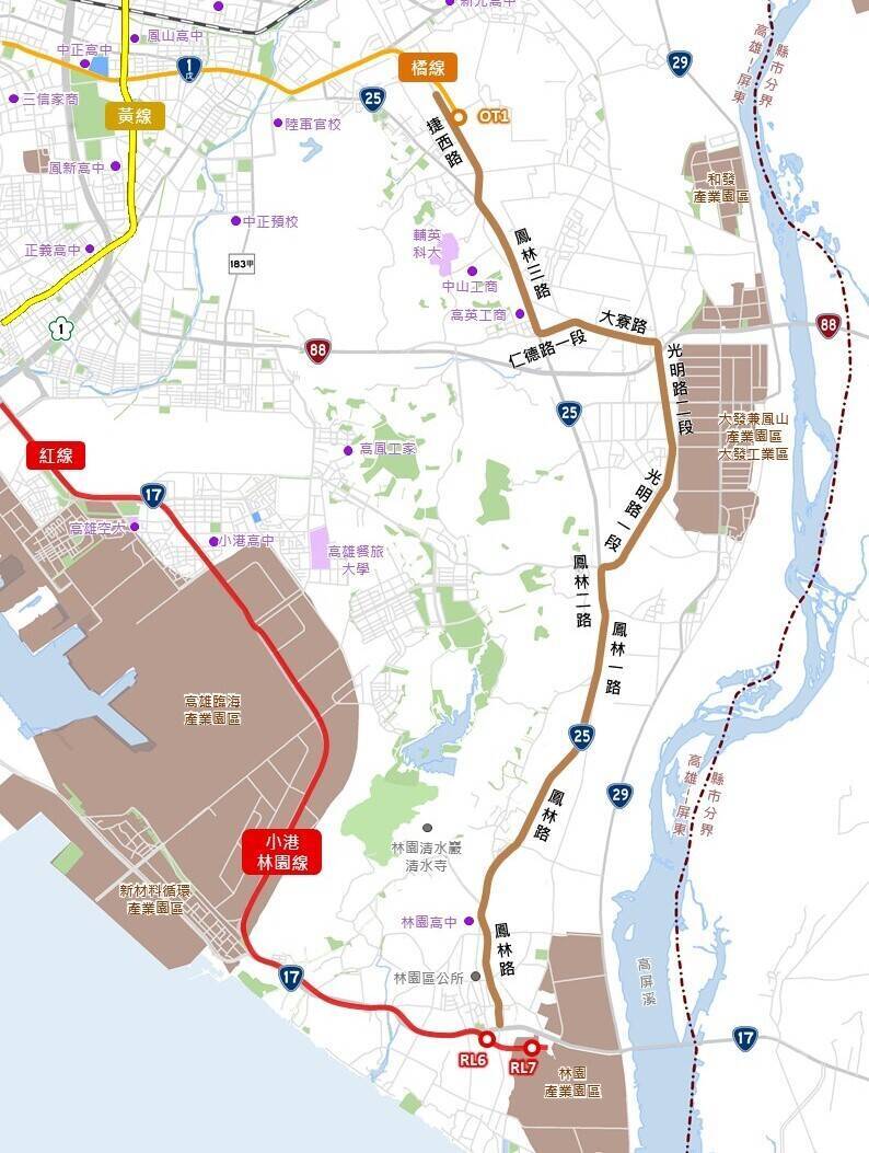 高捷大寮林園線要蓋了？ 捷運局：路網評估明年初送交通部審議