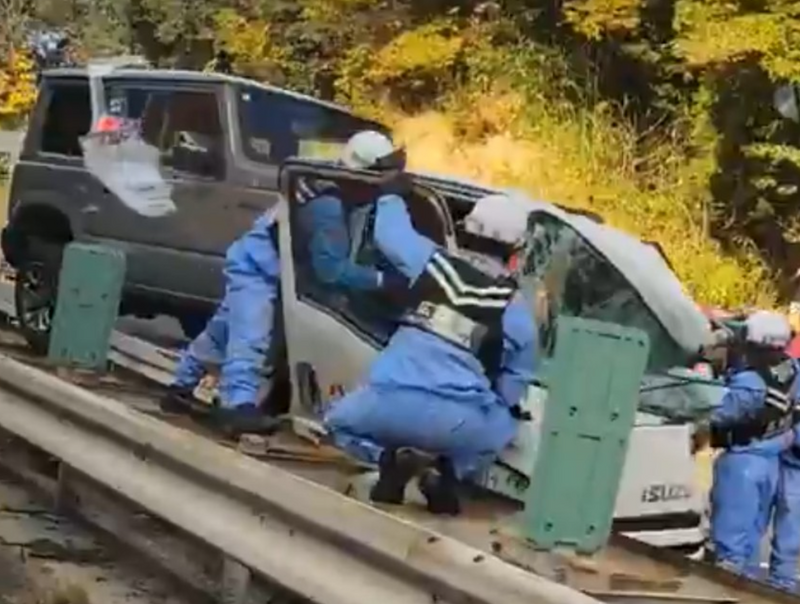 日本廣島高速公路驚傳多車追撞 至少10人送醫