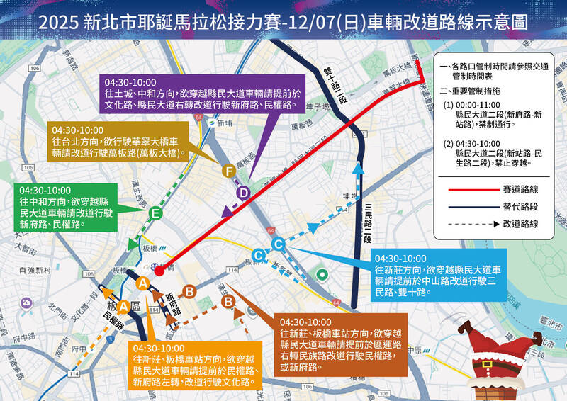 新北耶誕馬拉松12/7清晨4點起跑 板橋部分道路交管