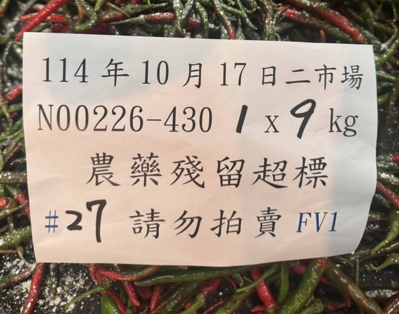 北農抽驗107件農藥殘留超標！ 銷毀1.1萬公斤辣椒、芥藍、菜豆