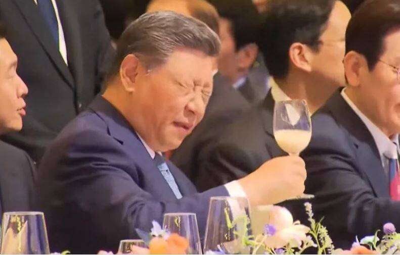 習近平晚宴小酌「皺眉表情包」+1！ 韓網揭「飲料」來歷