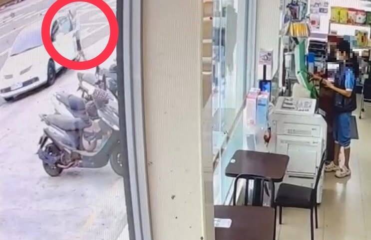 南投女駕駛進超商購物未熄火  賊躲進後座搶車又搶錢