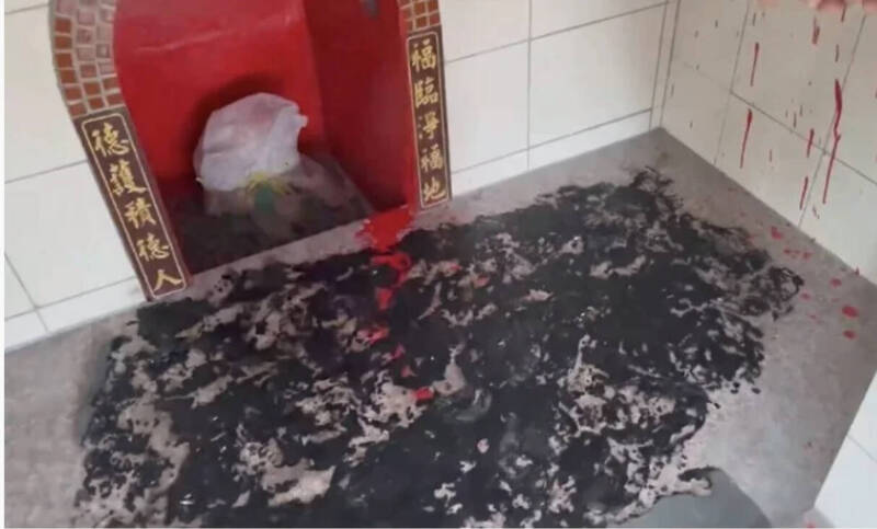 是惹到誰?彰化社頭山壩福德宮昨遭潑紅漆 今又被縱火