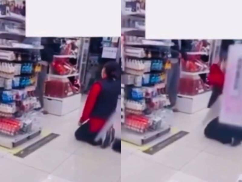屁孩亂跑被提醒 媽竟飆罵店員 大創員工跪地道歉畫面曝