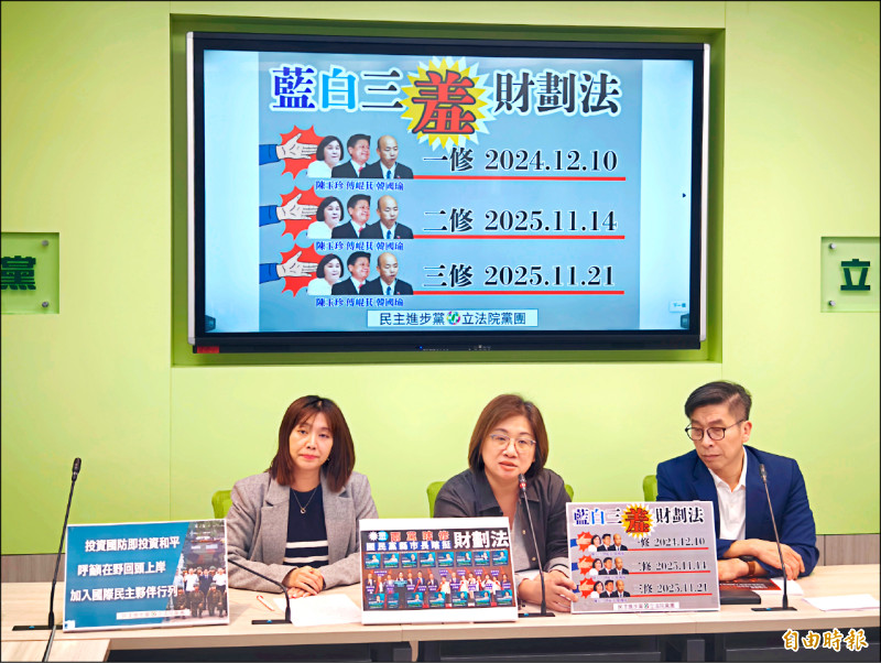 政院財劃法覆議案》藍嗆：立場就是否決 綠批：掏空國庫瓦解台灣之盾