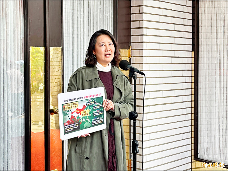 民進黨政策會執行長、立委吳思瑤表示，民進黨團絕對強力反制中配參政免放棄國籍法案，喊話在野黨三思而後行。（記者李文馨攝）