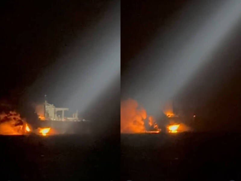 黑海變火海!俄羅斯「影子艦隊」2油輪接連爆炸 火焰直衝天際