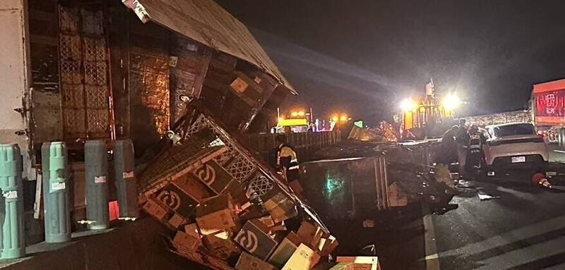 池魚之殃!國一重大車禍波及對向車道 特斯拉駕駛撞斷牙