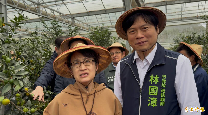 蕭美琴宜蘭採金柑 「再加一把勁」力薦林國漳