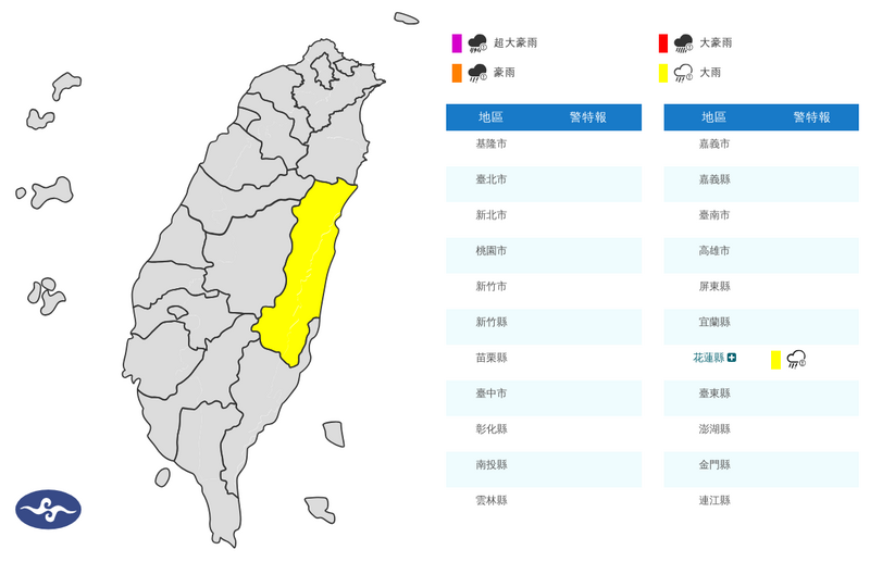 雨彈夜襲花蓮 東部慎防瞬間大雨