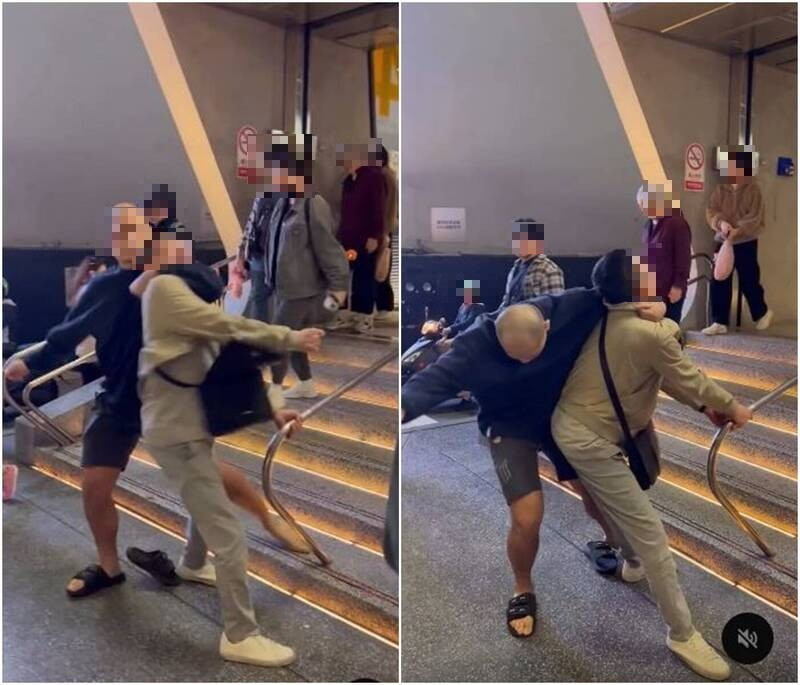 捷運站噁男「連抓多女屁股」! 遭正義光頭哥霸氣壓制畫面曝