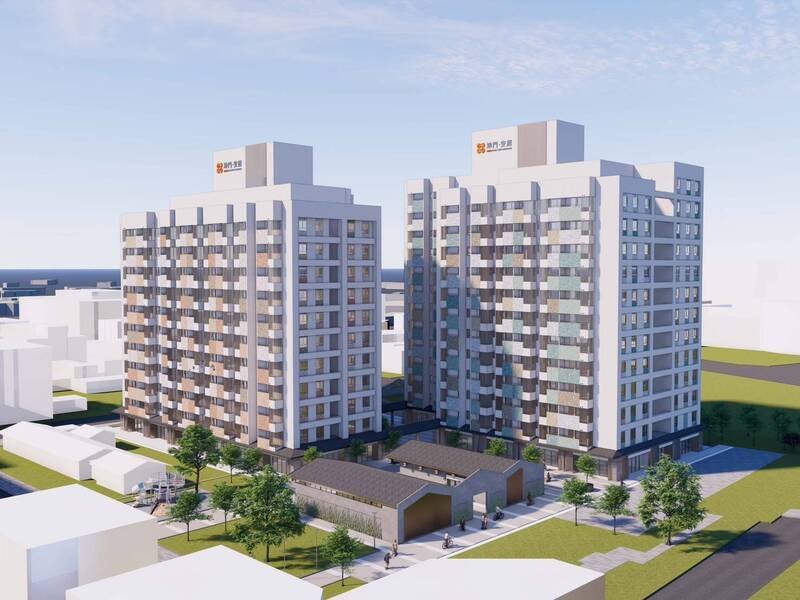 宜蘭「坤門安居」社宅，將建造417戶，預計2029年竣工，圖為完工模擬圖。（圖由國家住都中心提供）