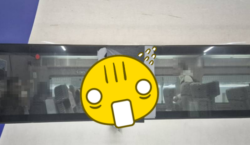 韓高鐵開到一半車窗突破 列車人員僅以膠帶黏補讓外界看傻