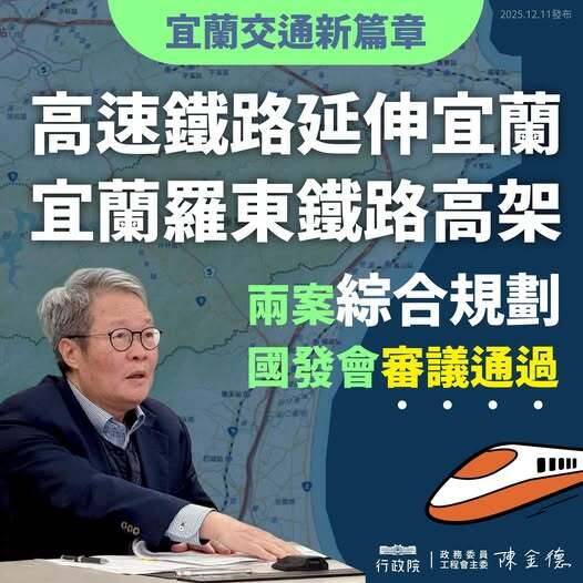最後一哩路!高鐵延伸宜蘭、宜蘭鐵路高架 國發會通過審議送政院核定