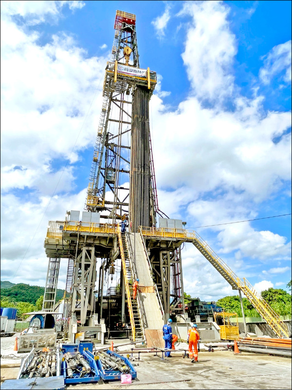 中研院與中油於宜蘭員山開鑽「深層地熱探測井」。（中研院提供）
