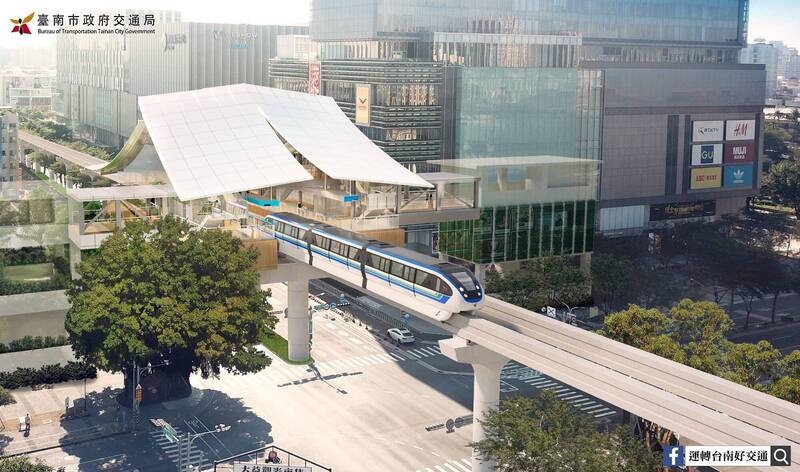 台南捷運第1期藍線模擬圖。（南市交通局提供）