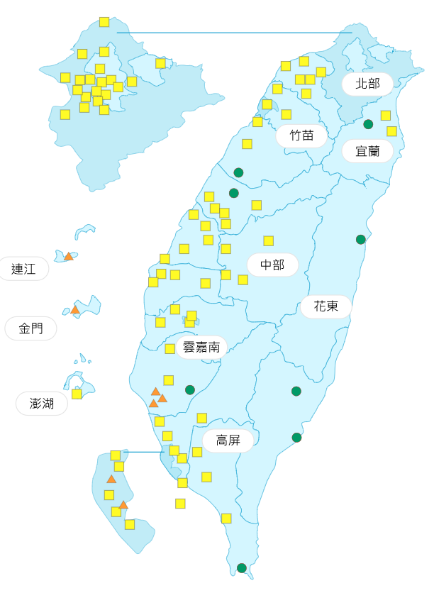 今日各地空氣品質概況。（圖擷取自環保署空氣品質監測網）