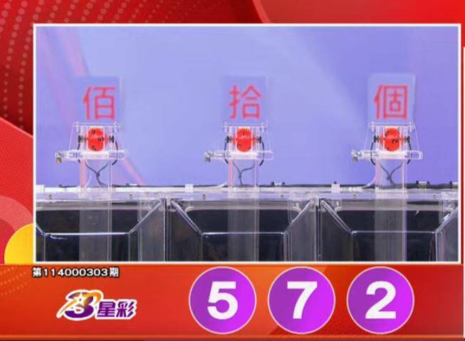 3星彩开奖号码。（撷取自三立iNEWS《全民i彩券》）