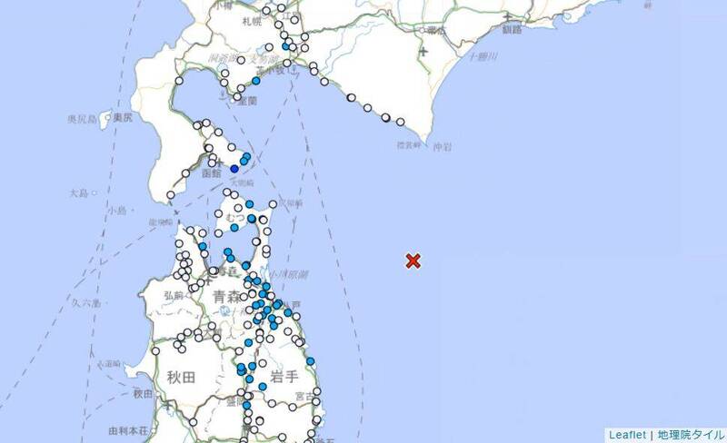 強烈大地震警報今早解除 日本青森外海下午發生規模5.2淺層地震