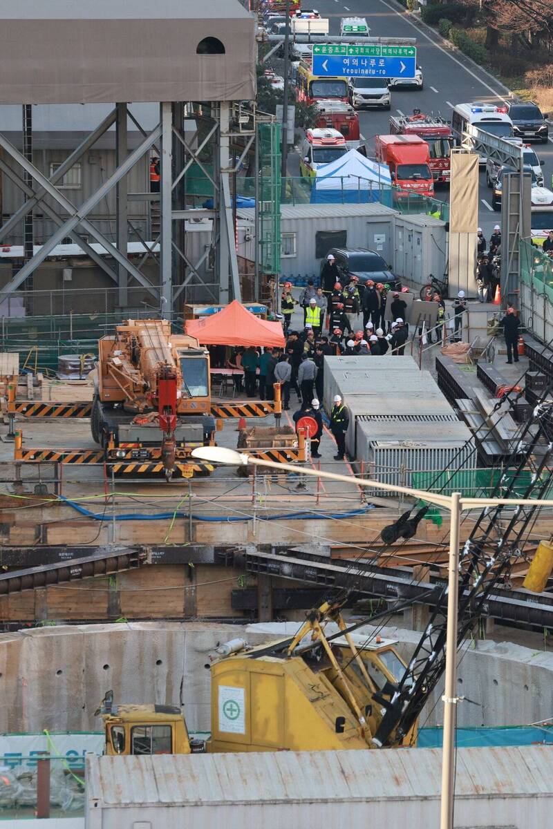 南韓首爾鐵路工地事故 鋼筋墜砸混凝土車釀1死