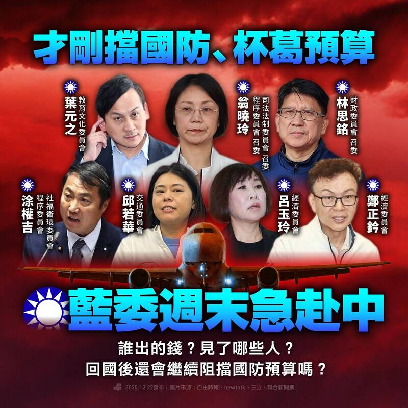 藍委赴中「頻率激增」成常態？ 民進黨提2要求：停止杯葛國防、國安