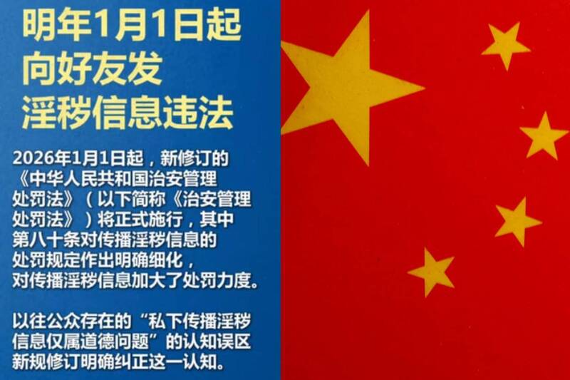 黨送耶誕大禮？中國新法「私聊色色恐犯法」 小粉紅集體崩潰