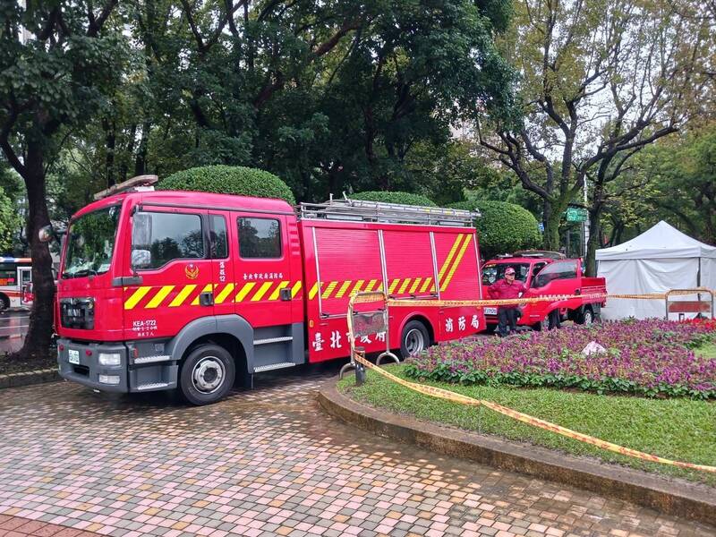 北市消防局首度启动「立体安全防护网」全面升级维安。（记者姚岳宏翻摄）